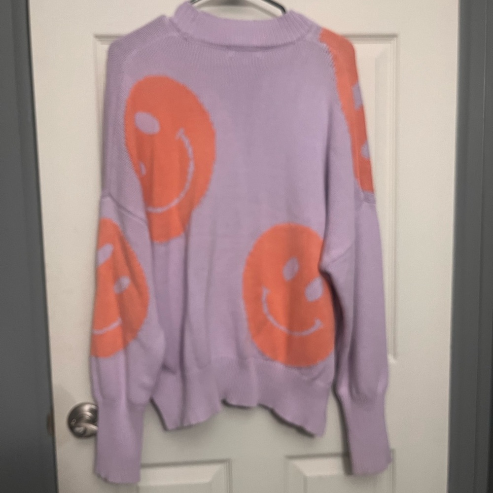 By Together Purple and Orange Smiley Sweater - Picture 2 of 4